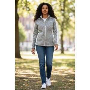 The North Face Women's Fleece Jacket Size Large Grey & White